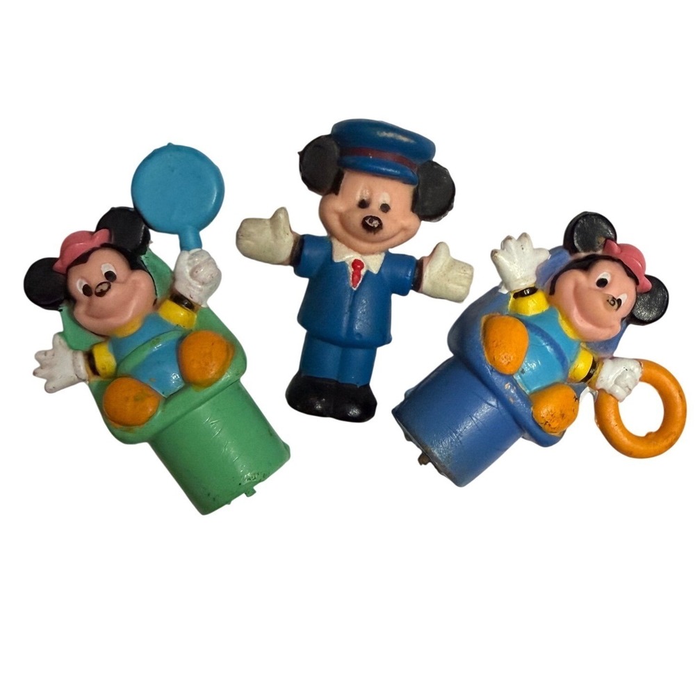Vintage Disney Mickey Mouse PVC ARCO airplane figures pilot babies set of 3